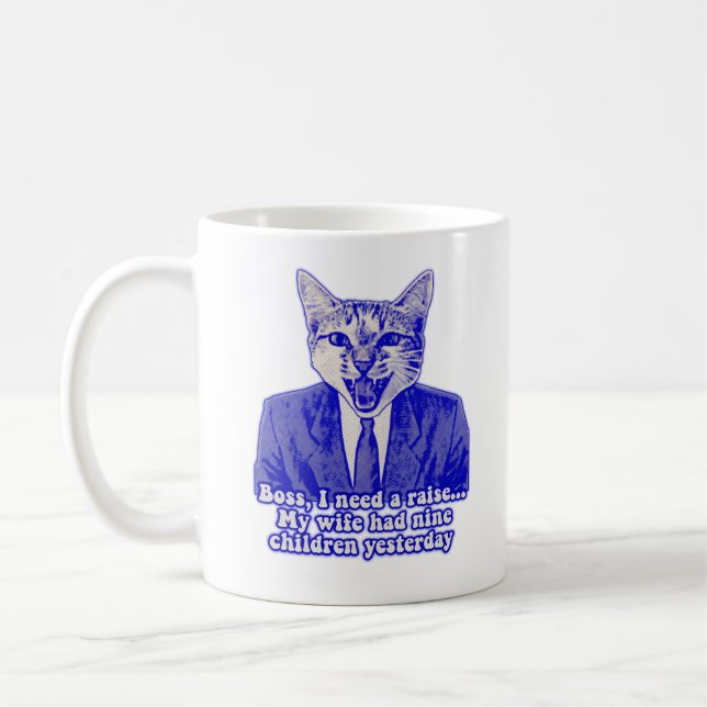 Funny angry cat meme for kitty lovers coffee mug (Left)