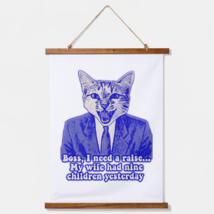 Funny angry cat meme for kitty lovers hanging tapestry