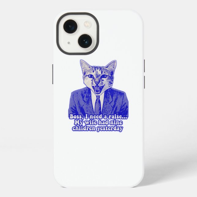 Funny angry cat meme for kitty lovers iPhone case (Back)