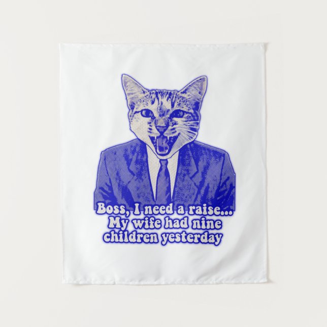 Funny angry cat meme for kitty lovers tapestry (Front)