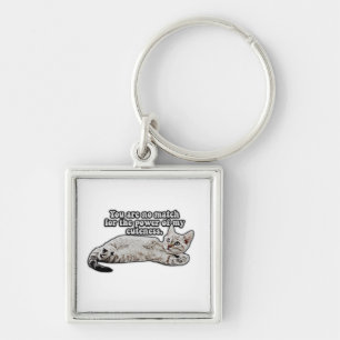 Funny angry cat meme for kitty owners and lovers keychain