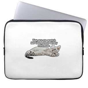 Funny angry cat meme for kitty owners and lovers laptop sleeve