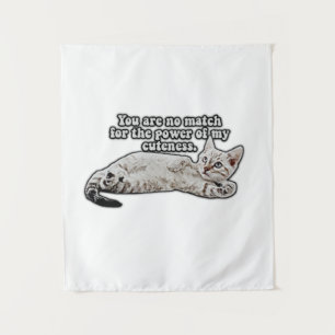 Funny angry cat meme for kitty owners and lovers tapestry
