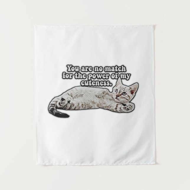 Funny angry cat meme for kitty owners and lovers tapestry (Front)