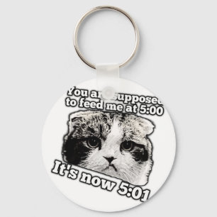 Funny angry cat meme for kitty owners keychain