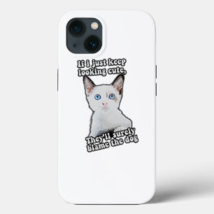 Funny angry cat meme for kitty persons &cat owners iPhone 13 case