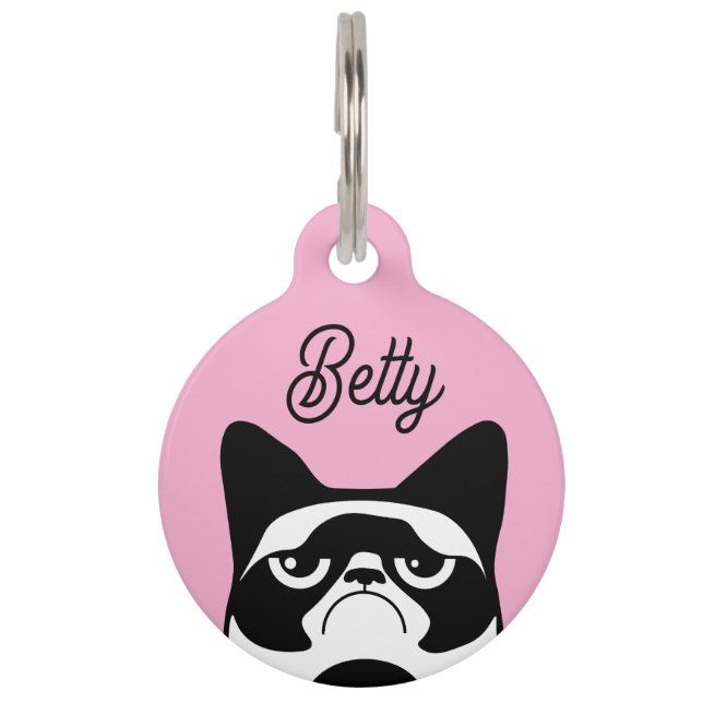 Funny Angry Cat Pet Tag (Front)