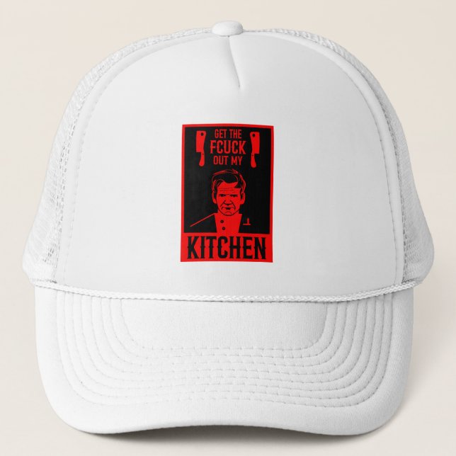 Funny Angry Chef Trucker Hat (Front)