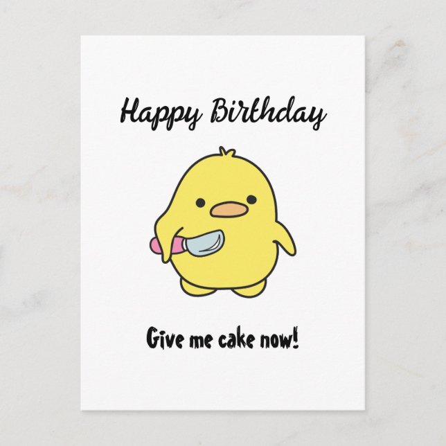 Funny Angry Duck Birthday Holiday Postcard (Front)