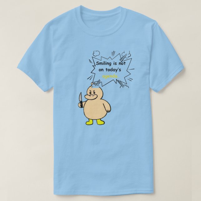 Funny Angry Duck  T-Shirt (Design Front)