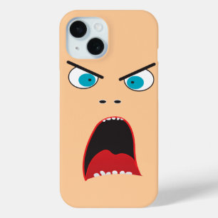 Funny angry face iPhone 15 case