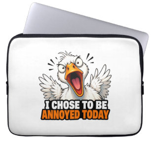 Funny Angry Goose - I choose To Be Annoyed Today Laptop Sleeve