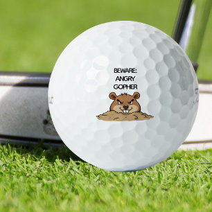 Funny Angry Gopher Golf Balls