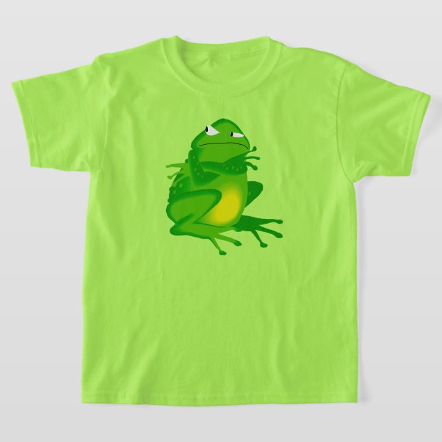 FUNNY ANGRY GREEN FROG T-Shirt (Laydown)