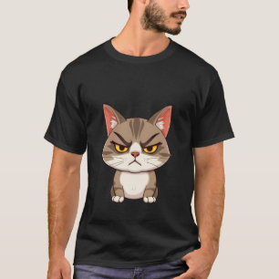 Funny Angry Grumpy Brown Cat Stare ✨🐾😠 T-Shirt
