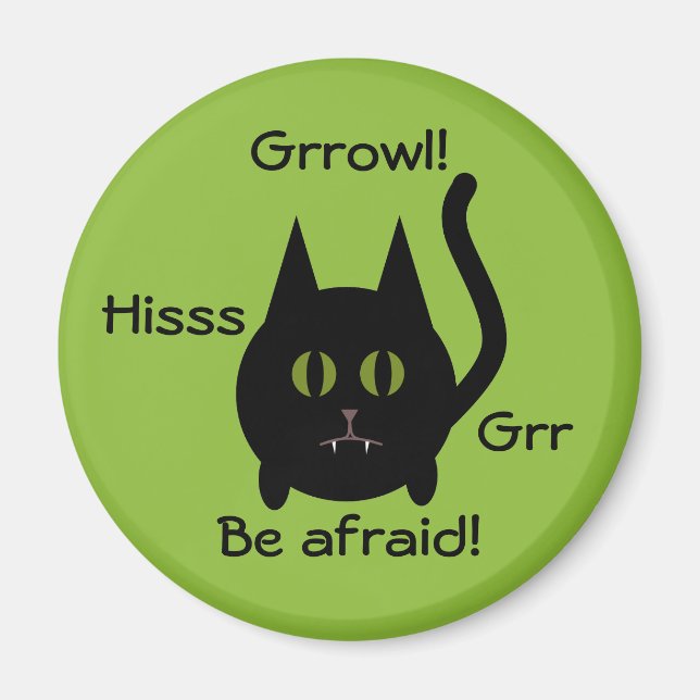 Funny angry Halloween cat Magnet (Front)