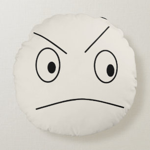 Funny Angry Happy Reversible Round Pillow