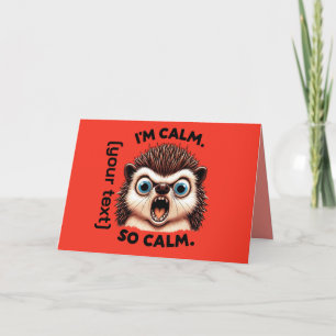 Funny Angry Hedgehog Customizable Holiday Card