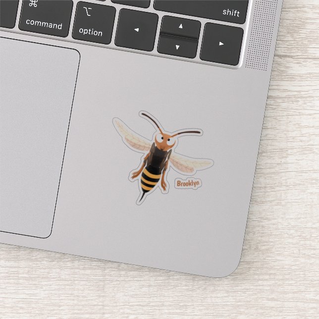 Funny angry hornet wasp cartoon illustration (Detail)