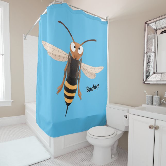 Funny angry hornet wasp cartoon illustration (In Situ)