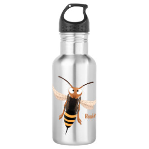 Funny angry hornet wasp cartoon illustration 532 ml water bottle