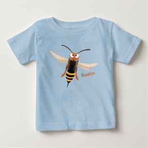 Funny angry hornet wasp cartoon illustration baby T-Shirt