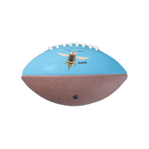 Funny angry hornet wasp cartoon illustration  football
