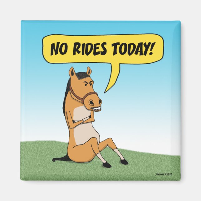 Funny Angry Horse Magnet (Front)