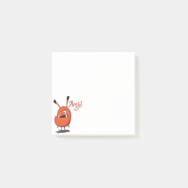 Funny Angry Monster / Personalized Post-it Notes (Front)