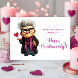 Funny Angry Old Lady Mood Valentine’s Day Card