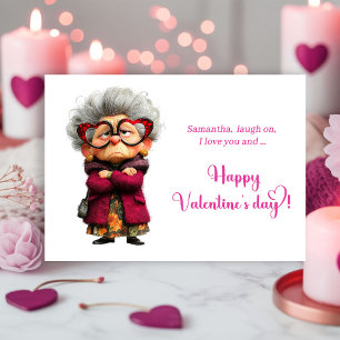 Funny Angry Old Lady Valentine Card Quirky