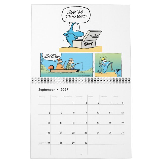 Funny Animal Cartoon Calendar (Sep 2027)