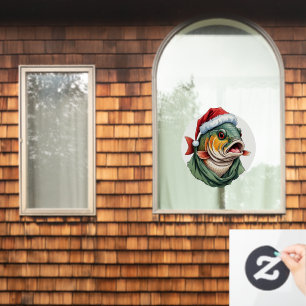 Funny Animal Christmas Favourites - Carp 1 Window Cling