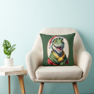 Funny Animal Christmas Favourites - Dino 2 Throw Pillow