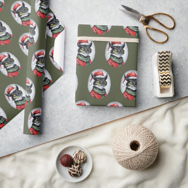 Funny Animal Christmas Favourites - Dragon 1 Wrapping Paper (Crafts)