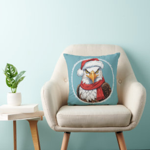 Funny Animal Christmas Favourites - Eagle 2 Throw Pillow