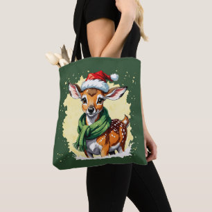 Funny Animal Christmas Favourites - Fawn 1 Tote Bag