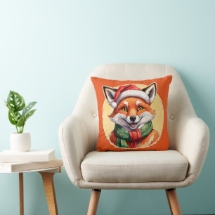 Funny Animal Christmas Favourites - Fox 1 Throw Pillow