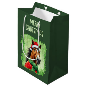 Funny Animal Christmas Favourites - Horse 6 Medium Gift Bag