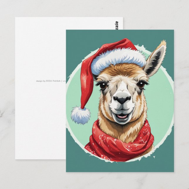 Funny Animal Christmas Favourites - Llama 1 Postcard (Front/Back)