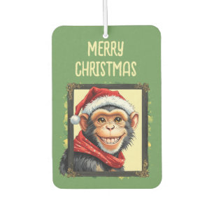 Funny Animal Christmas Favourites - Monkey 2 Air Freshener
