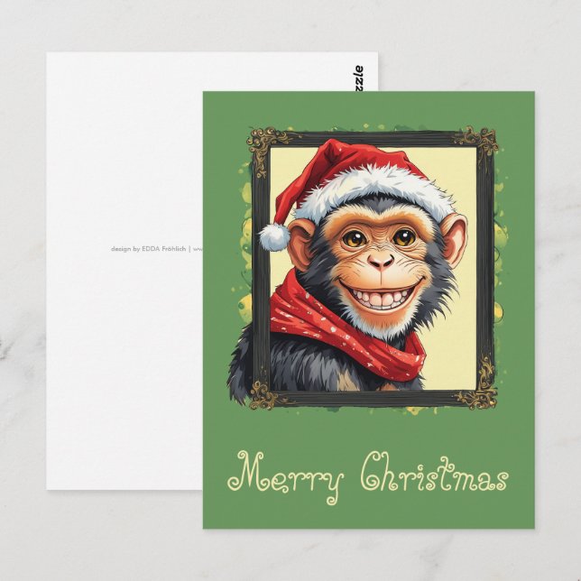 Funny Animal Christmas Favourites - Monkey 2 Postcard (Front/Back)