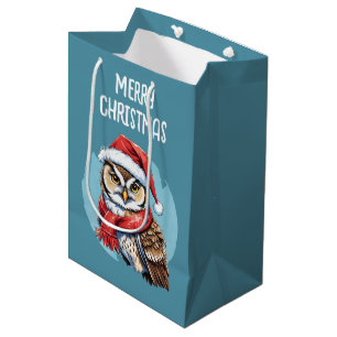 Funny Animal Christmas Favourites - Owl 1 Medium Gift Bag