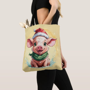 Funny Animal Christmas Favourites - Piglet 1 Tote Bag