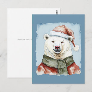 Funny Animal Christmas Favourites - Polar Bear 1 Postcard