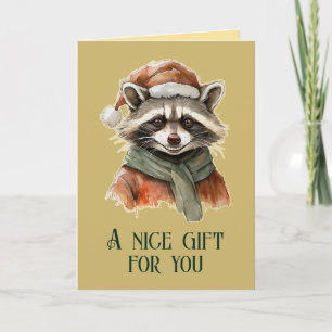Funny Animal Christmas Favourites - Raccoon 1 Card