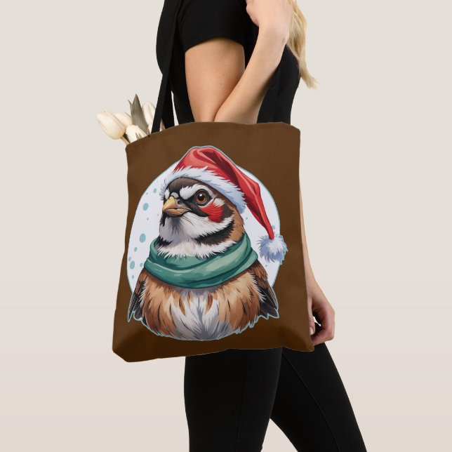 Funny Animal Christmas Favourites - Sparrow 1 Tote Bag (Close Up)