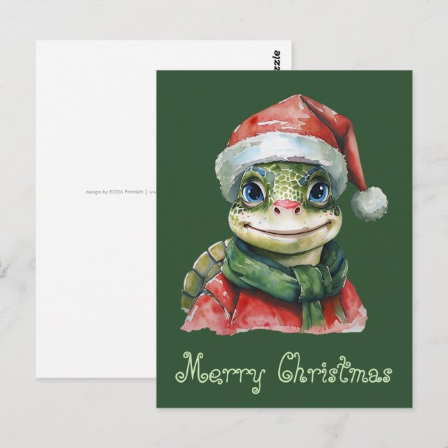 Funny Animal Christmas Favourites - Turtle 2 Postcard (Front/Back)