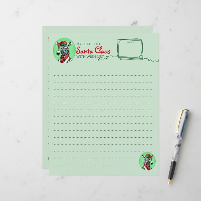Funny Animal Christmas Favourites - Zebra 4 (Front/Back In Situ)