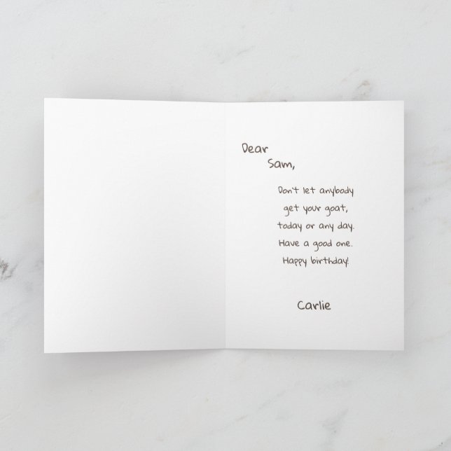 Funny Animal Cute Pet Humour Cartoon Silly Joke Card (Inside)